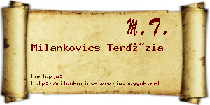 Milankovics Terézia névjegykártya